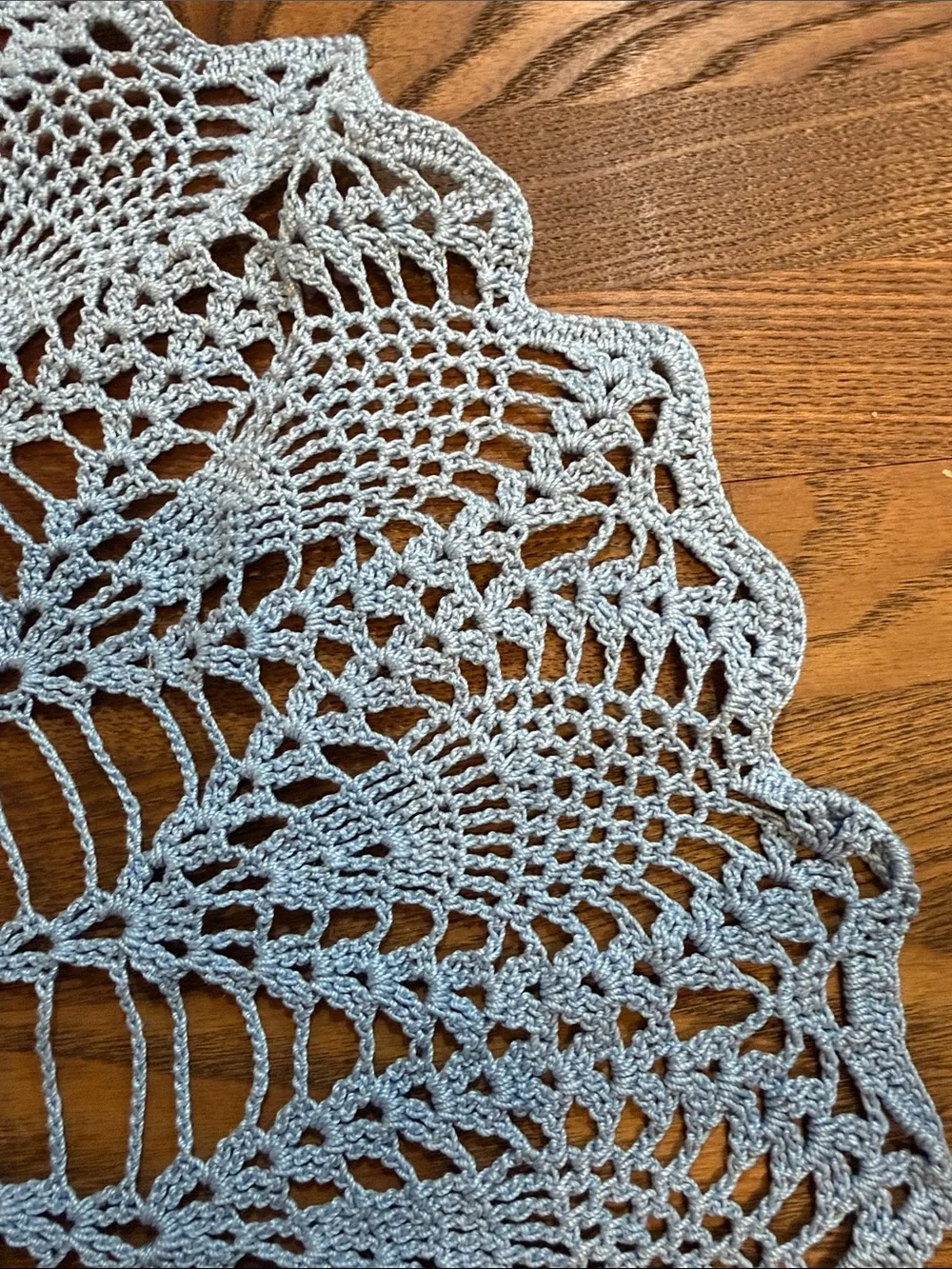 Handmade Light Blue Crochet Doily - Decorative Table Centerpiece